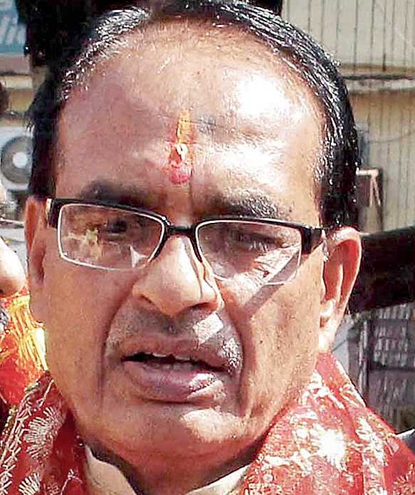 Shivraj Singh Chouhan at a rally in Madhya Pradesh.