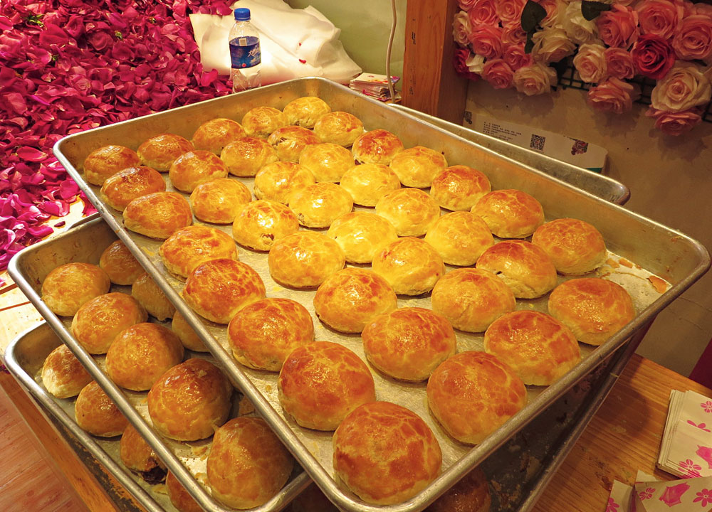 Rose petal cakes; in this part of the world, they don’t just display their flowers