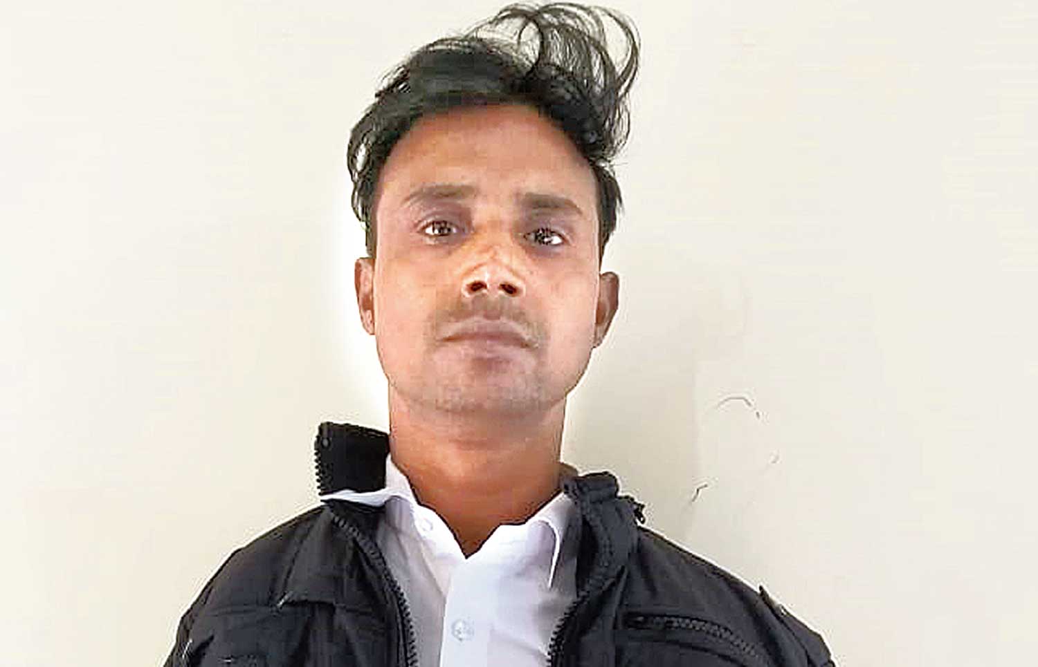 Baijnath Ganjhu in custody of Ranchi police on Sunday. 