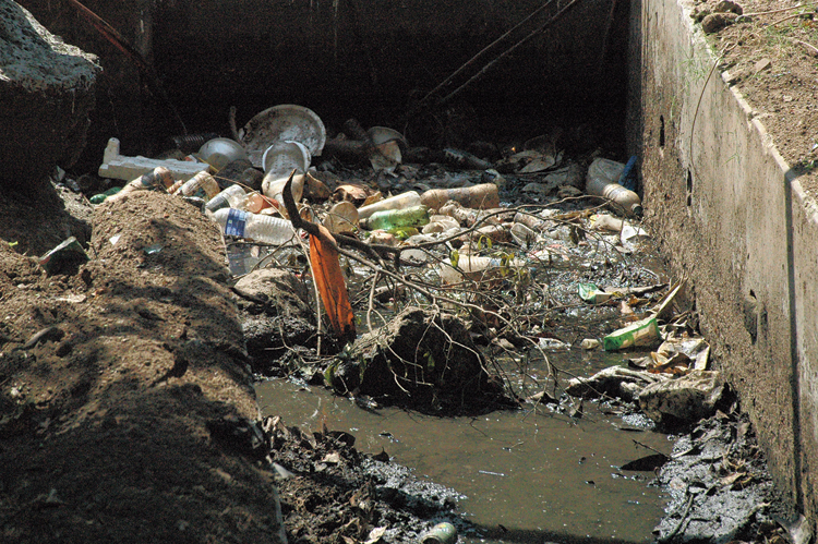A clogged drain near district collectorate in Jamshedpur.