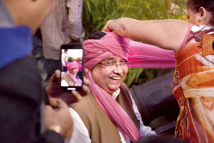 Harsh Neotia — there to root for wife Madhu, the lady behind Wedding Diaries — happily sat through his turn.