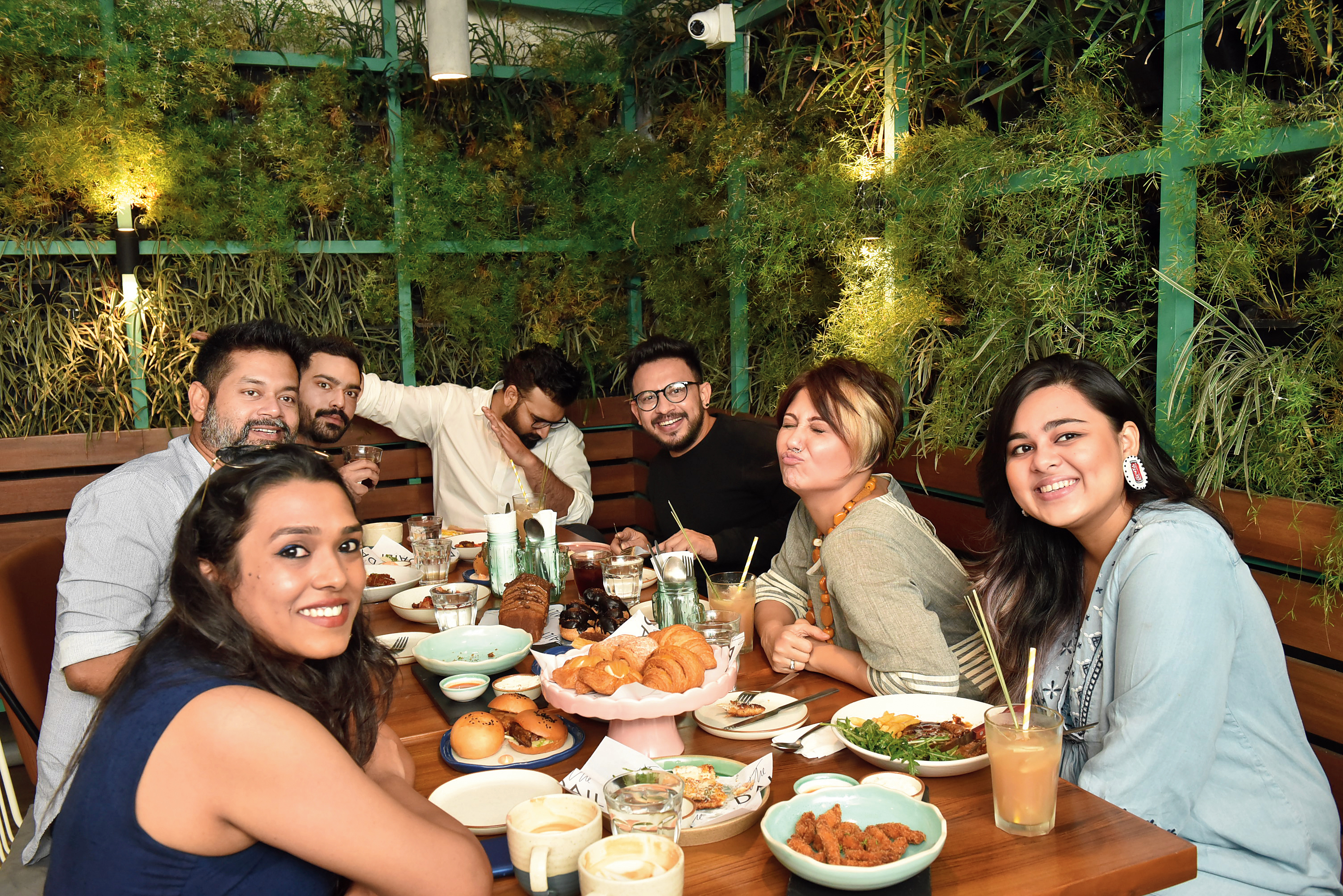 Rimi Nayak, Sayantan Sarkar, Ayushman Mitra, Rohan Arora, Anindya Chatterjee, Swastika Mukherjee and Anwesha Mukherjee at The Daily in happier, pre-Covid times.