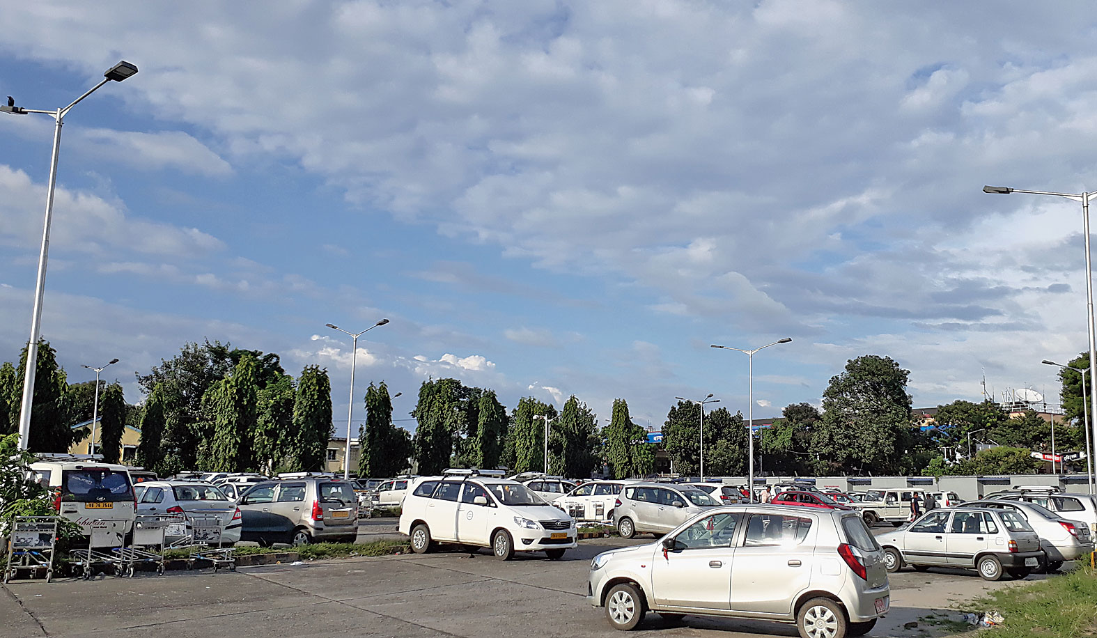 The parking lot at the Bagdogra airport. An automated system is planned at the facility.
