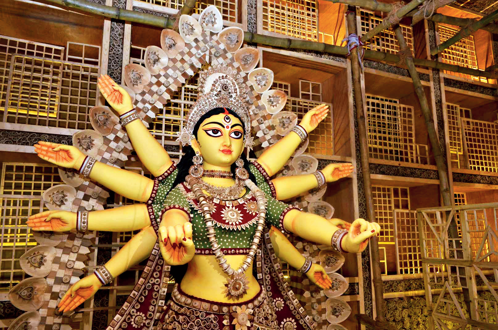 The idol at Bakul Bagan Sarbojanin Durgotsav.