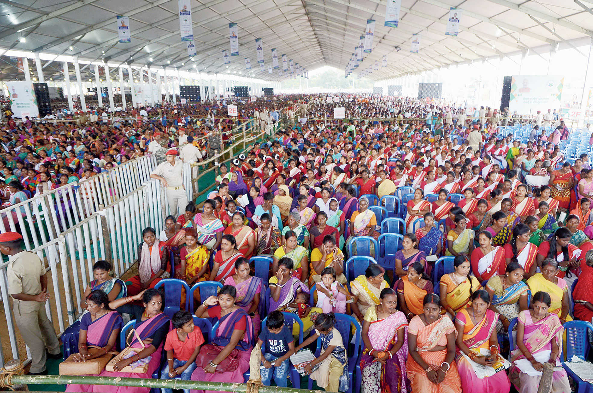 The crowd at Prabhat Tara Ground in Ranchi on Sunday.
