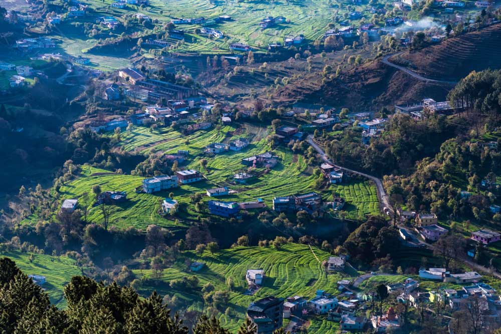 Aerial view of Pithoragarh in Uttarakhand: The group consists of people from Howrah, Bankura, Durgapur and Asansol districts of Bengal. 
