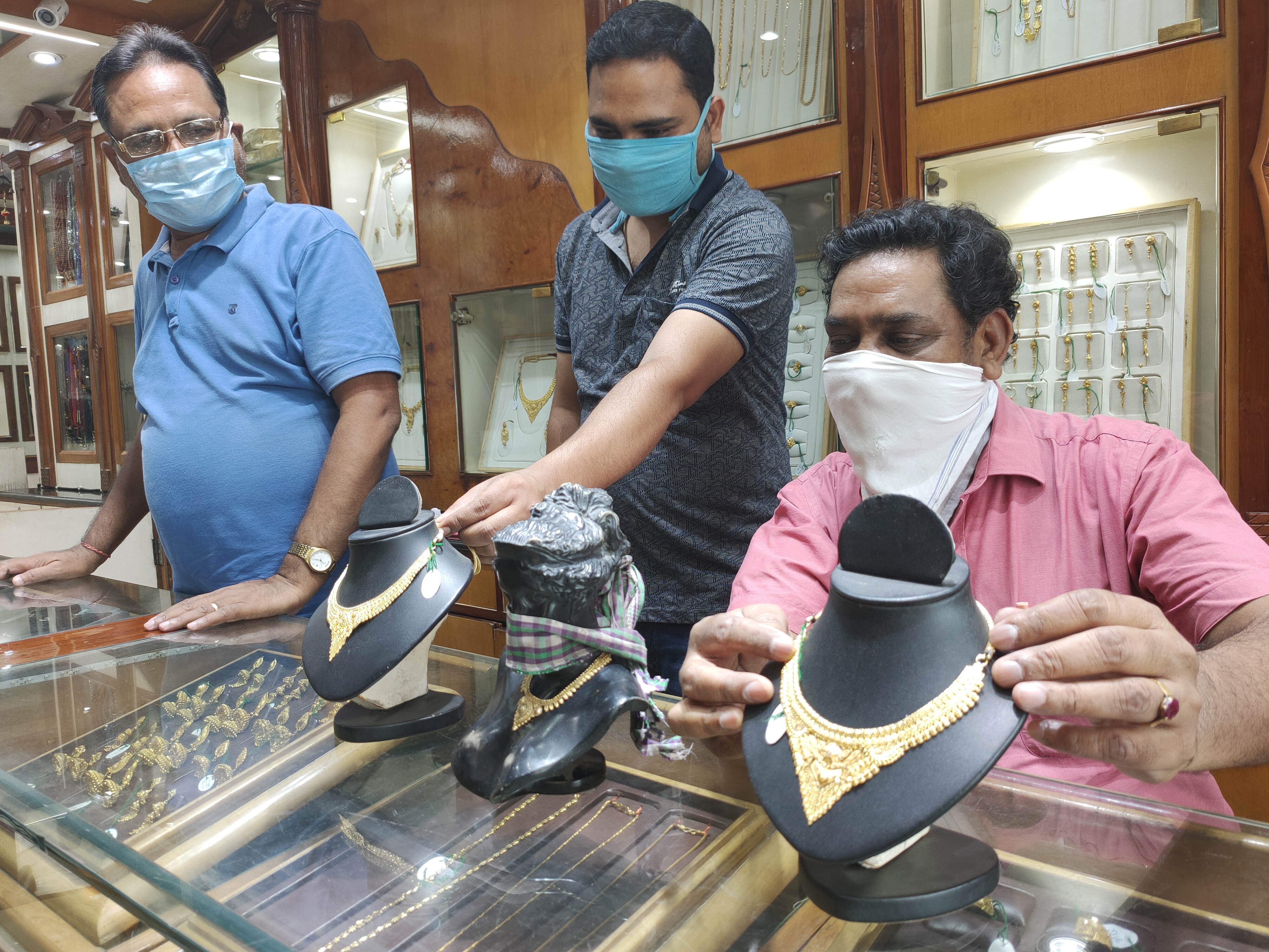 A jewellery shop that opened in Ranchi on Tuesday in the hope of seeing some buyers.