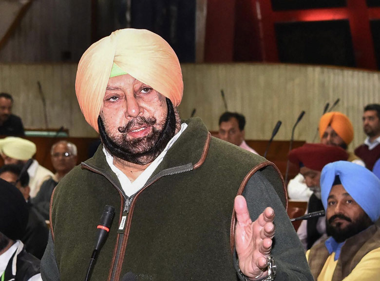 Punjab chief minister Captain Amarinder Singh condemns the Pulwama terror attack in the state Assembly in Chandigarh on Friday. 
