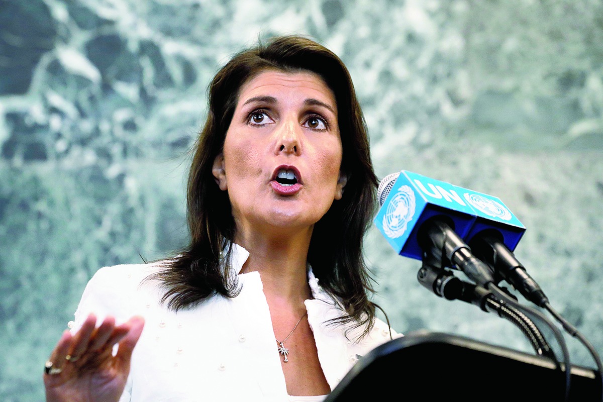 US ambassador to the UN, Nikki Haley