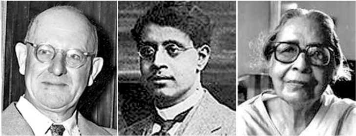 (From Left) P.G. Wodehouse, Sukumar Ray & Leela Majumdar