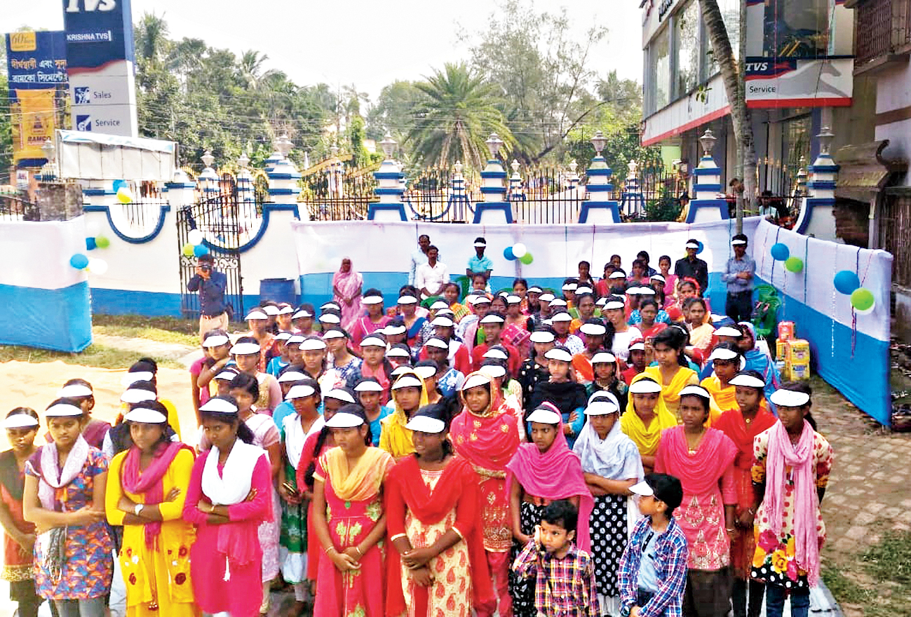 Children at the programme held at the women’s police station in Canning, South 24-Parganas, on Thursday