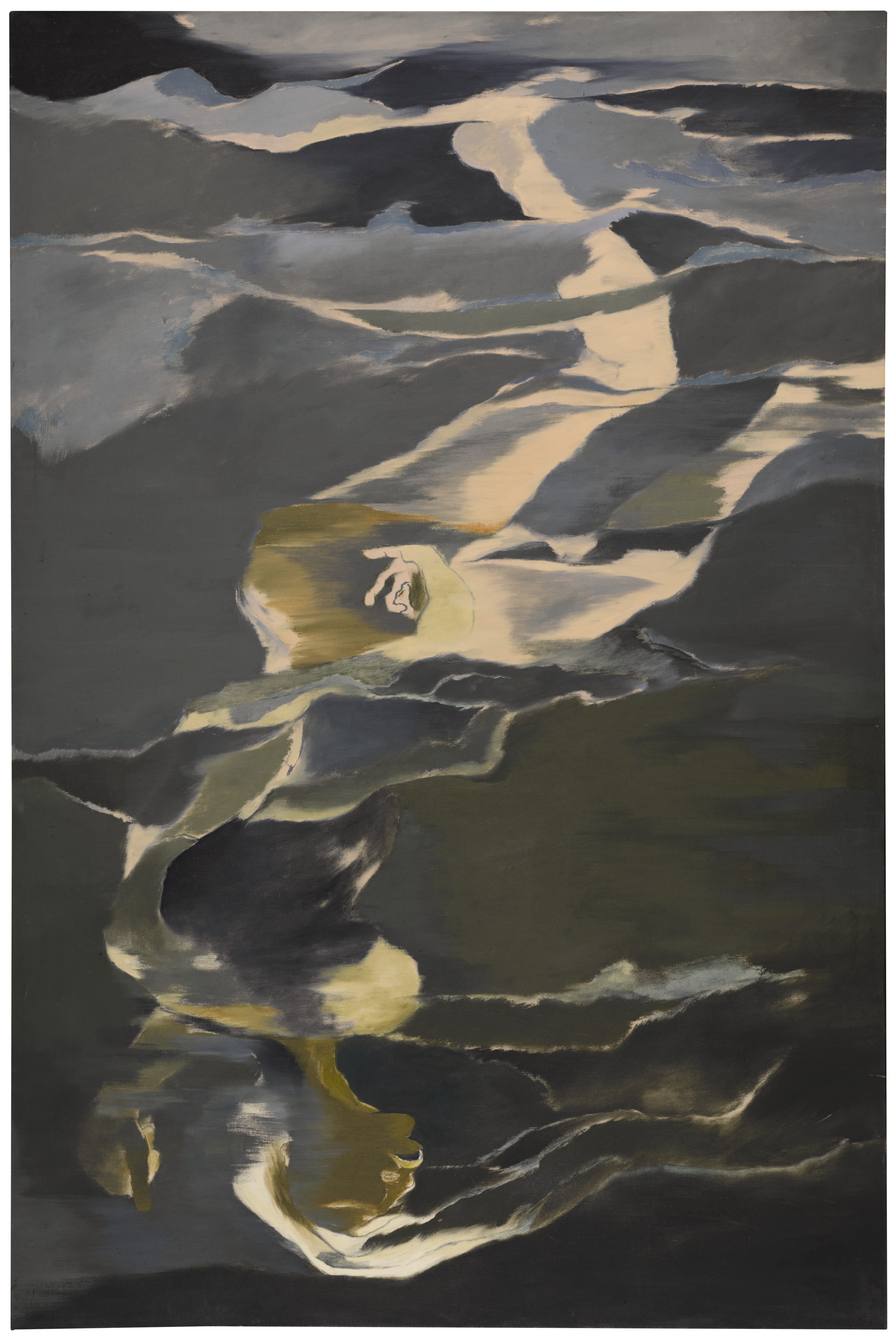 Krishen Khanna is one of South Asia’s most eminent modern masters. Acquired directly from the artist, the painting comes from his early 1970s series, Concerning a Drowned Girl, inspired by a haunting poem by Bertolt Brecht in which a girl is described slowly descending into the sea. This painting is consistent with many other works by Khanna in terms of its engagement with identity and politics and can be read as a metaphor for the ills afflicting Indian society more generally. Krishen Khanna, Drowning Girl (1970), Oil on canvas, 182.7 x 121.7 cm., est. £90,000-120,000