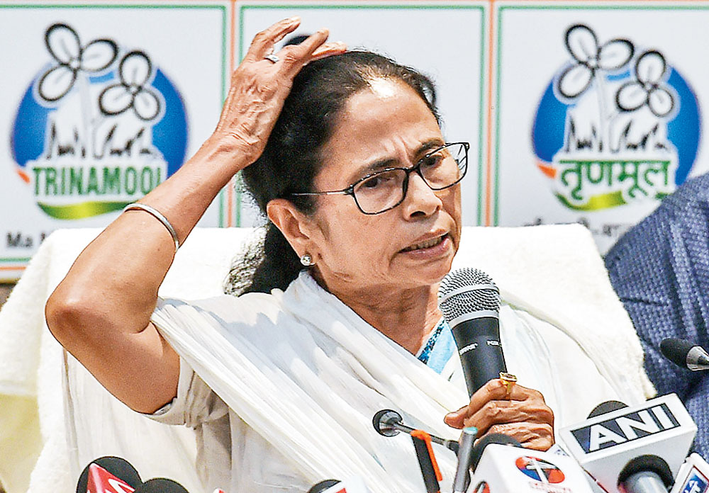 Mamata Banerjee at a news conference on May 25. Her greatest success may also have been her greatest failure