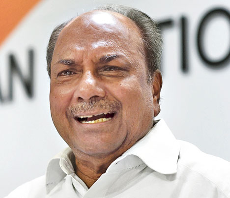AK Antony at the news conference in New Delhi on Tuesday. 