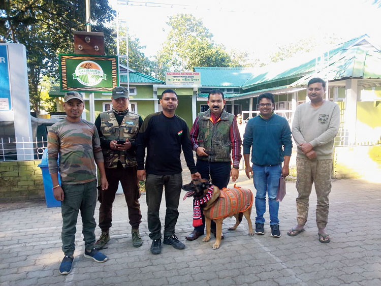 Jorba with forest officials in Kaziranga