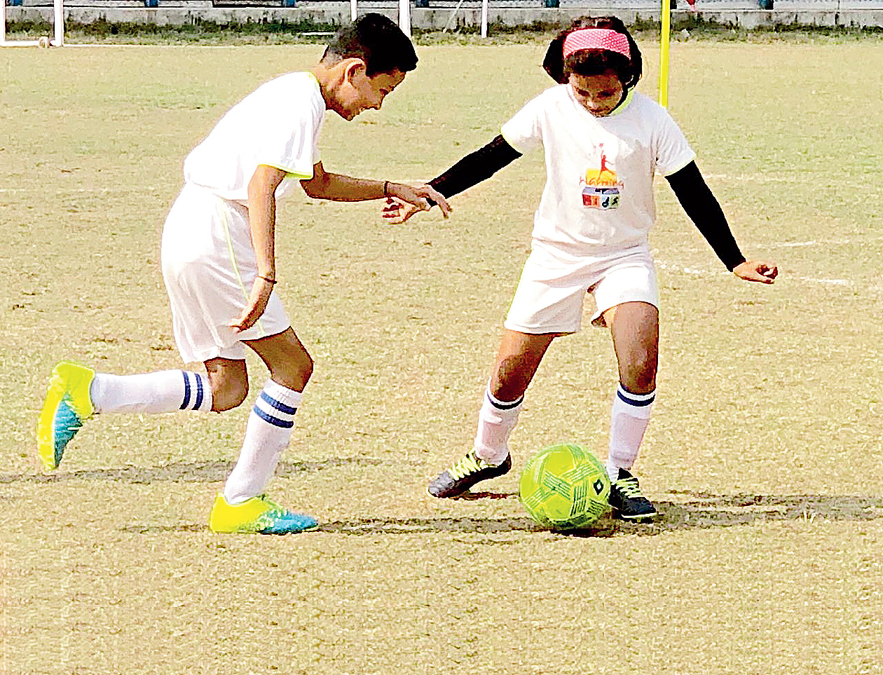Aadya Das on the ball.