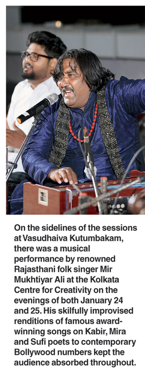 A musical performance by renowned Rajasthani folk singer Mir Mukhtiyar Ali at the Kolkata Centre for Creativity