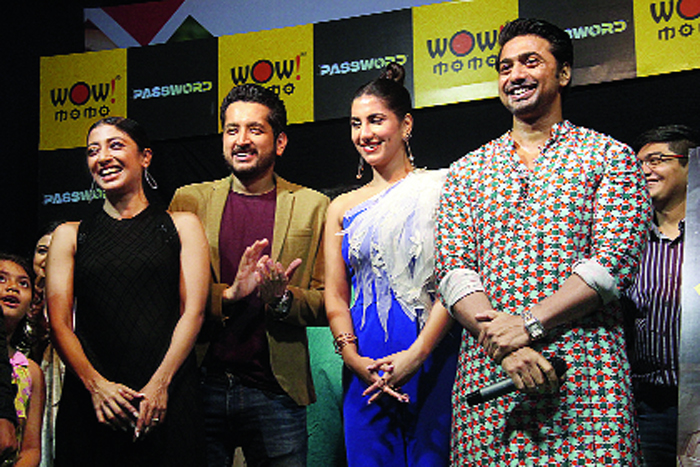 (L-R) Paoli Dam, Parambrata Chattopadhyay, Rukmini Maitra and Dev at the Password trailer launch