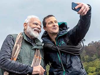 Bear Grylls with Prime Minister Narendra Modi