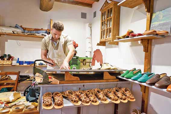 At Il Borro, there is a shoemaker, a beautiful jewellery store where you can actually take classes on how to make custom jewellery and then there is a lady who produces her own fabrics