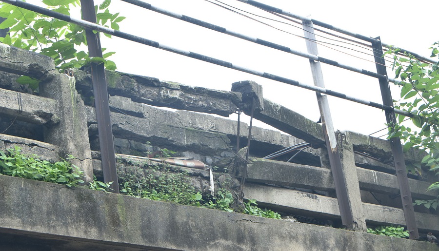 Outer railings of the bridge are damaged too.