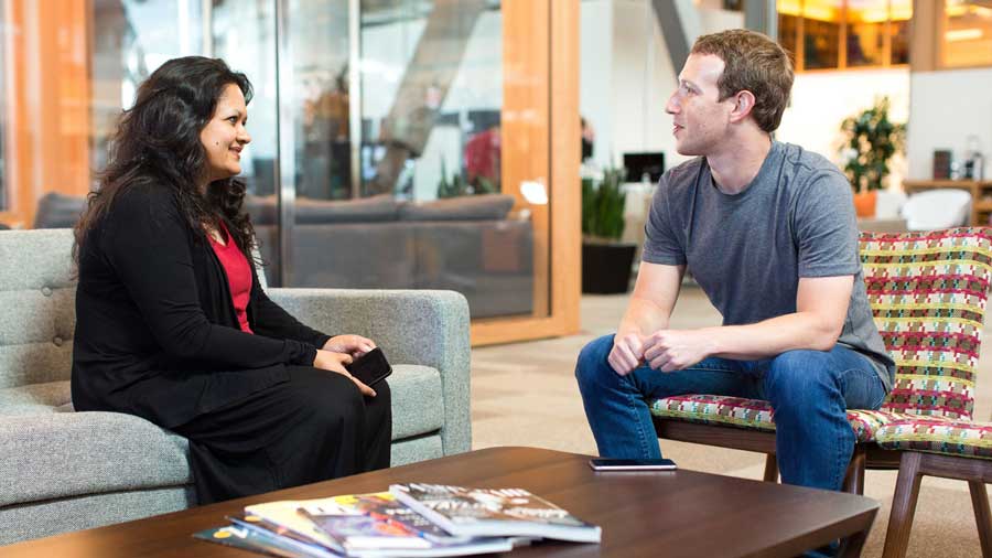 Ankhi Das with Mark Zuckerberg