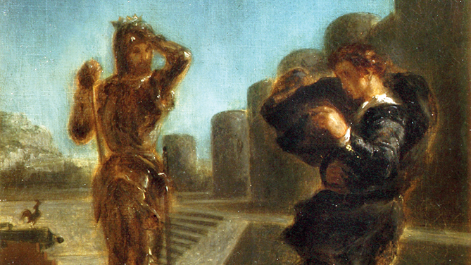 Ghost of Hamlet’s Father (detail) (1825) by Eugène Delacroix .