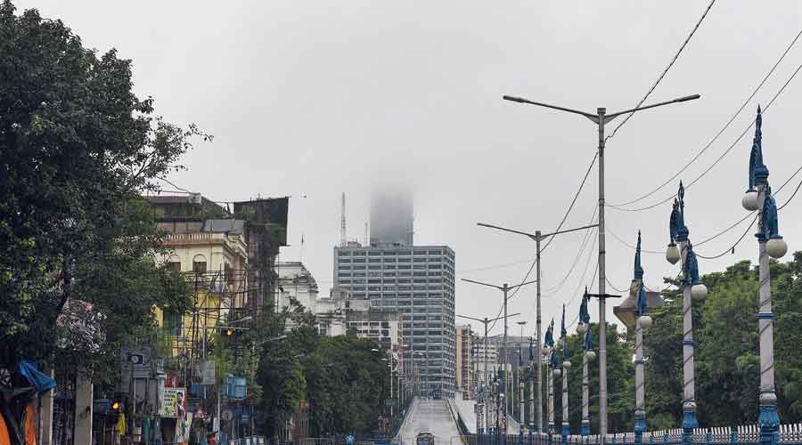 The 42 on Chowringhee behind a veil of cloud on Friday morning