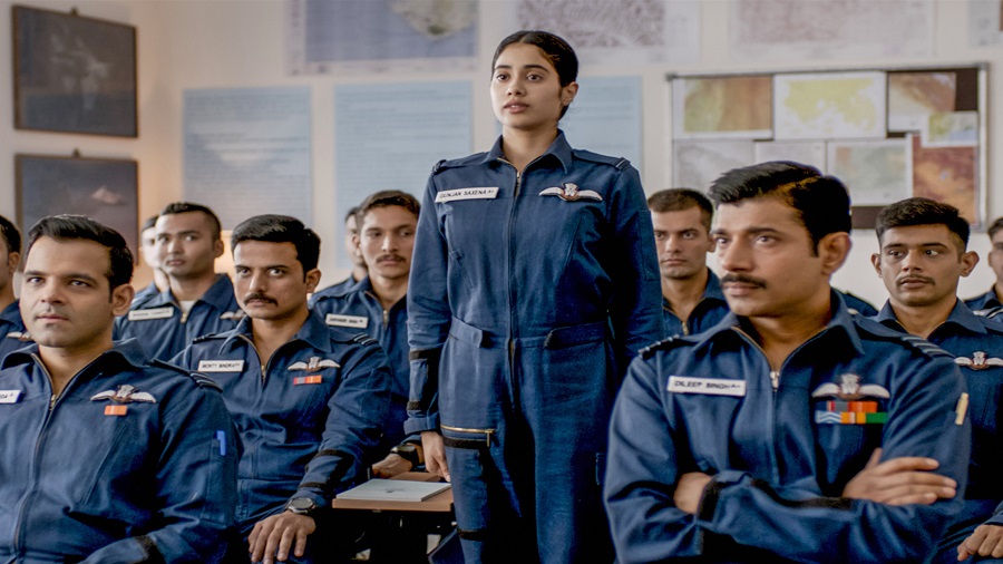 A still from the film Gunjan Saxena: The Kargil Girl, which was released on Netflix