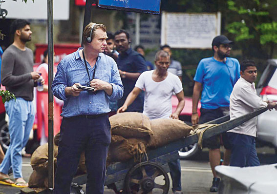 Christopher Nolan on the Mumbai sets of Tenet