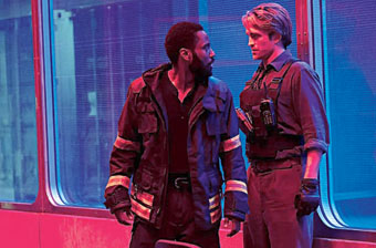 John David Washington with Robert Pattinson