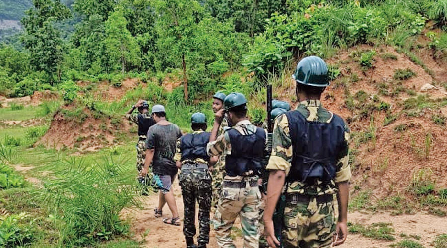 The youths on the way to a location in the forest