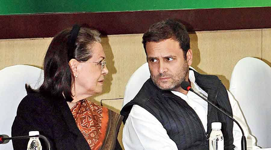 Sonia and Rahul Gandhi. People beleaguered by the BJP’s majoritarianism live in hope that the Congress’s grandees will find it within themselves to shake the party out of its undead state and get down to the task of democratic politics: mobilizing people. 