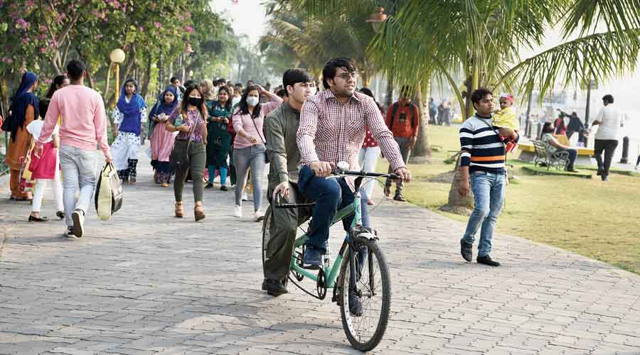 A crowded Eco Park on Sunday