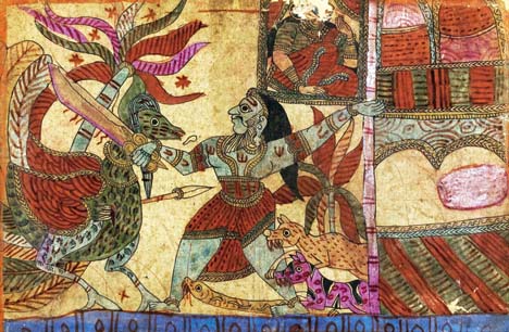 Jatayu Vadhu, c.1820, mineral pigments on textile, MAP