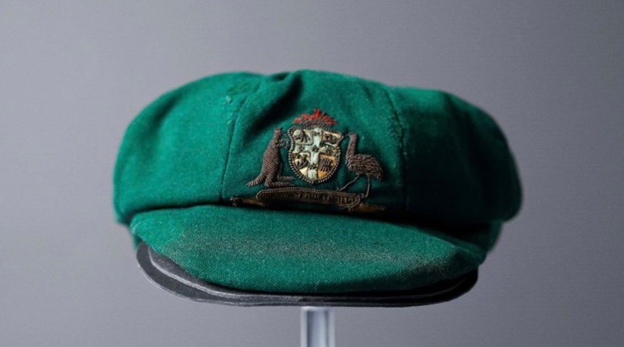 Don Bradman’s first Baggy Green, for the 1928-29 series 