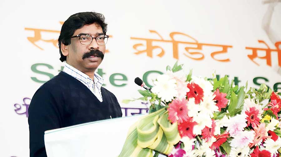Soren addressing the seminar in Ranchi on Thursday.