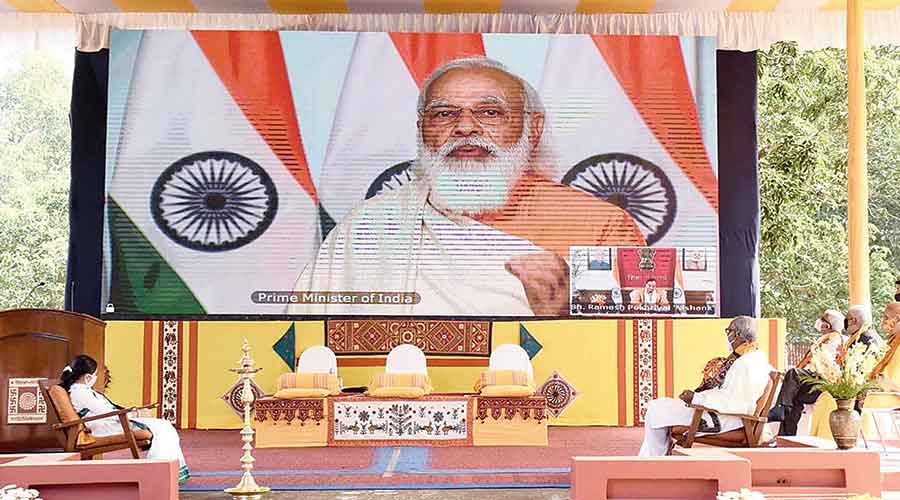 Narendra Modi links Tagore ideal to atmanirbhar Bharat