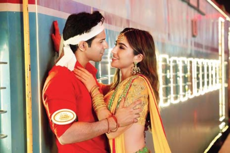Sara Ali Khan with Varun Dhawan in Coolie No 1, streaming on Amazon Prime Video from today