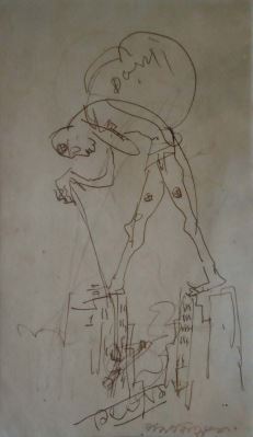 Untitled (ink on paper) by Ramkinkar Baij, undated.