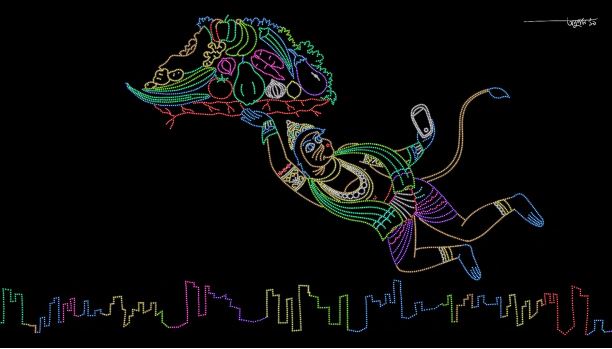 A still from  the video 'Hanu-man' ( 2019) by Anupam Basu.