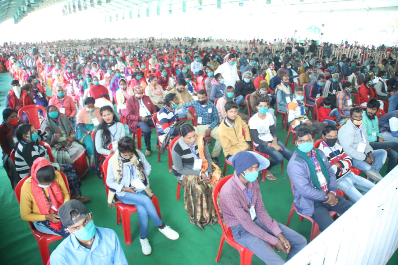 Audience at the government's grand programme organised to mark its first year in the state, at the Morabadi Stadiumin Ranchi, on Tuesday.