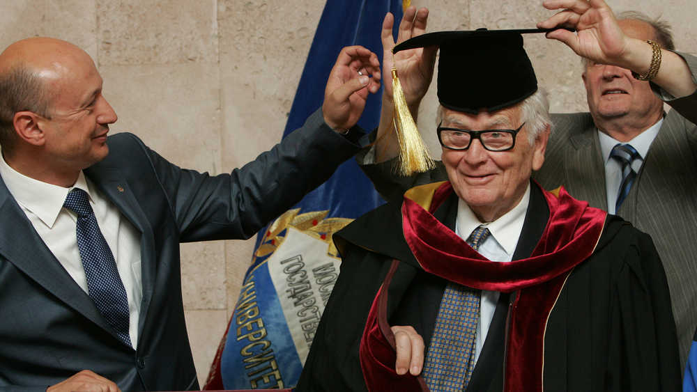 Pierre Cardin at the Moscow State University of Design and Technology June 7, 2011.