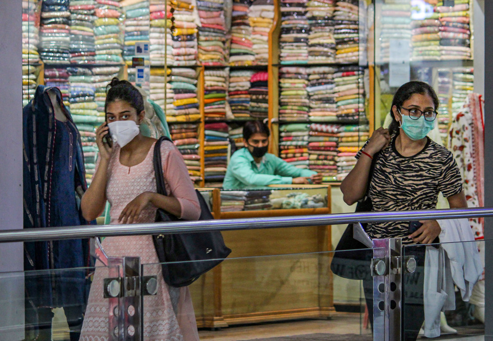 Shoppers at a mall after it re-opened n Wednesday, July 1, 2020, during Unlock 2.0, at MG Road in Gurugram