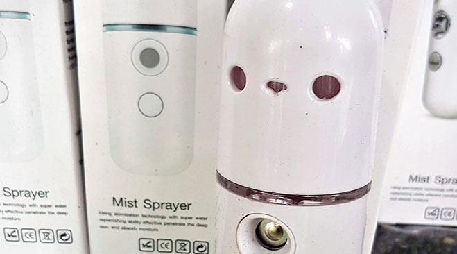 A mist sprayer that releases sanitiser into the air, available at AE Market’s New Variety Stores