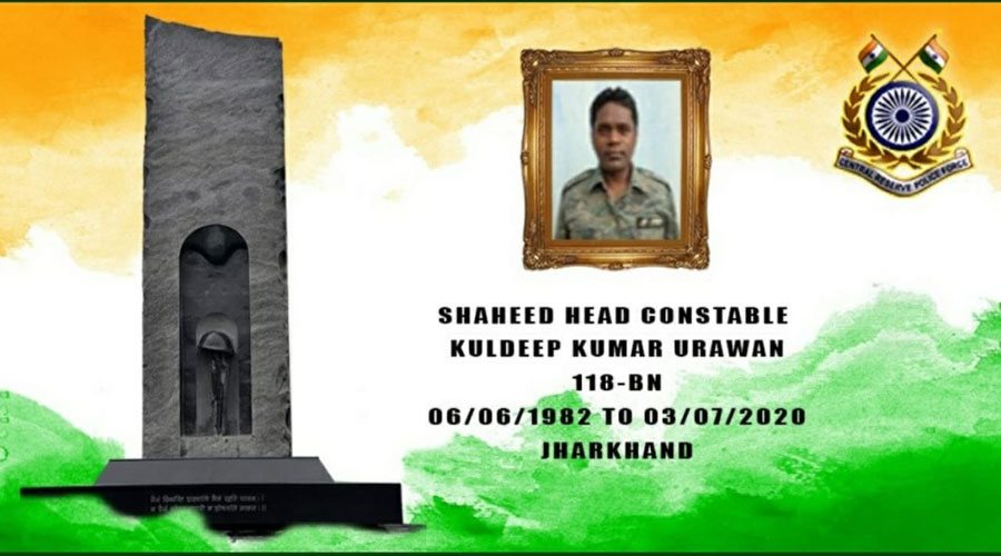 The CRPF’s post in memory of Kuldeep Oraon on its twitter handle