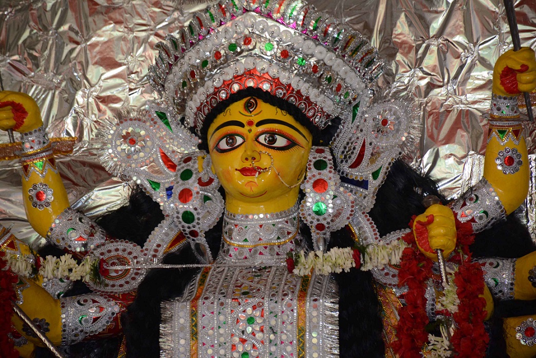 The Durga idol at Beldih Kalibari in Jamshedpur last year