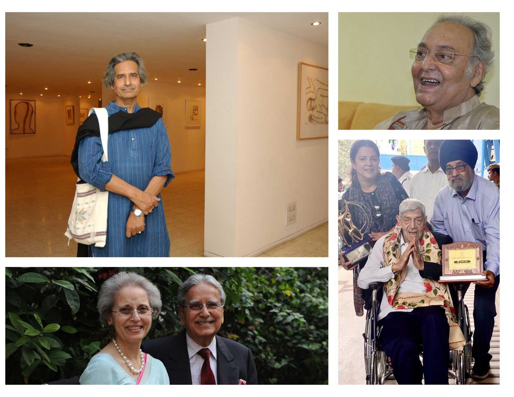 Jogen Chowdhury (clockwise), Soumitra Chatterjee, Keshav Dutt, Naresh and Sunita Kumar.