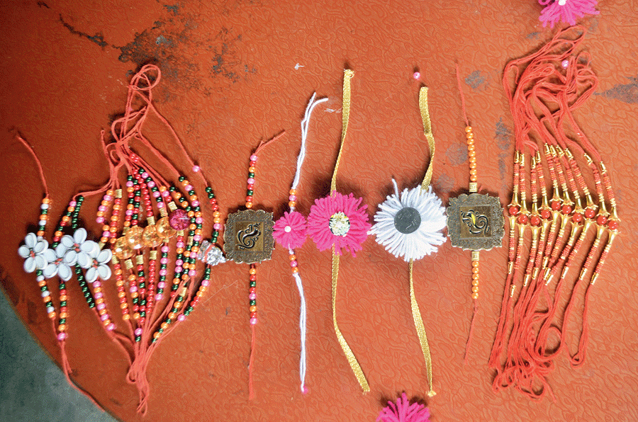 Some of the rakhis made by the children