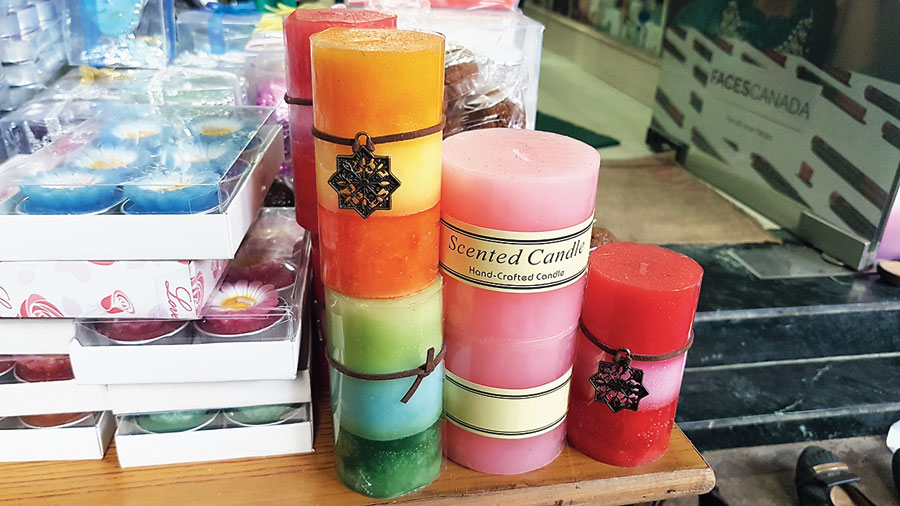 Scented candles at Sankar Cosmetics, CK Market